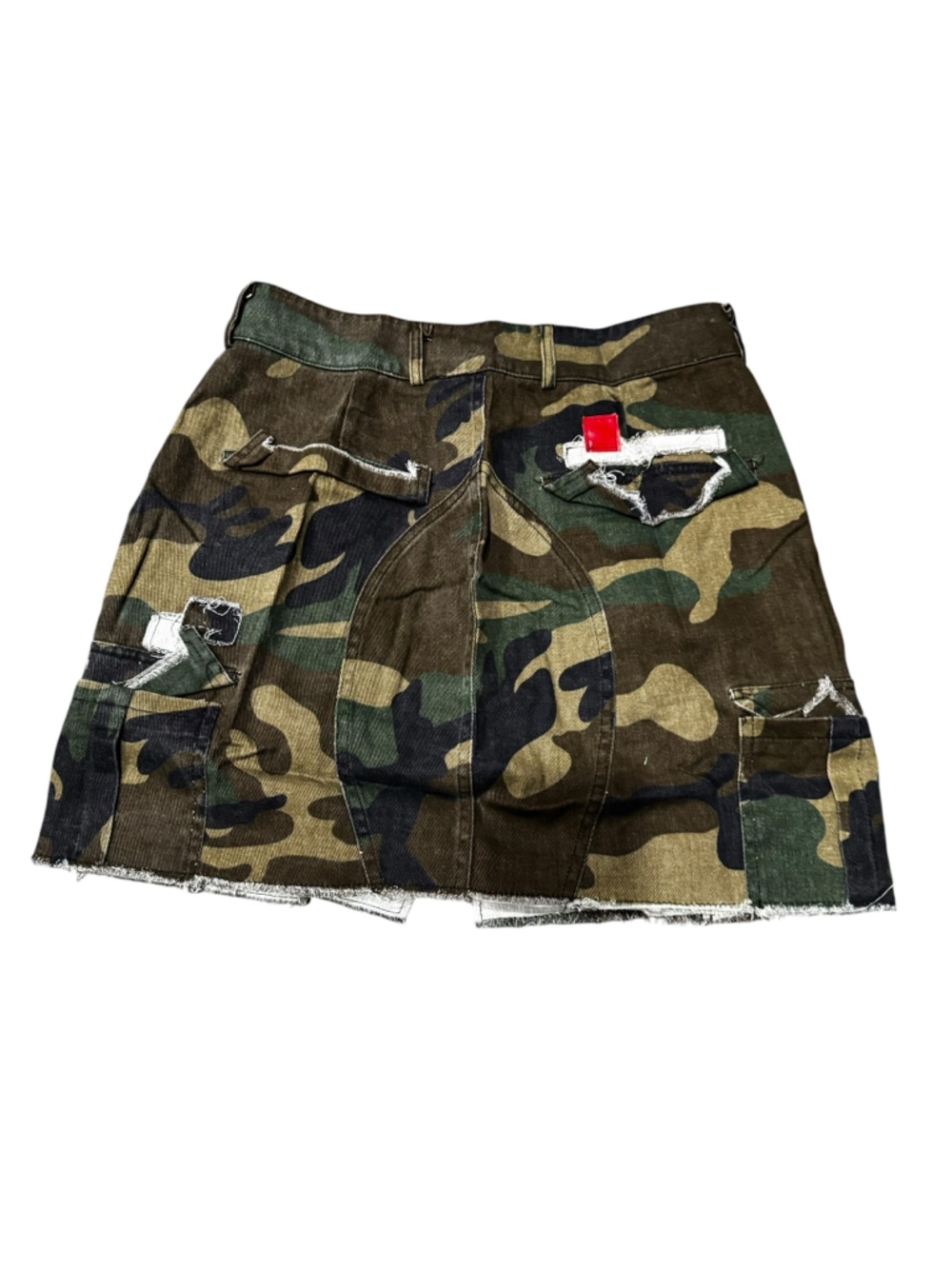 Camo Distressed Mini Skirt with Side Cut-Outs - Picture 4 of 7